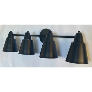 Lámpara <span class=keywords><strong>de</strong></span> Pared <span class=keywords><strong>para</strong></span> <span class=keywords><strong>Baño</strong></span> <span class=keywords><strong>de</strong></span> Estilo Industrial Moderno con Pantalla Cónica <span class=keywords><strong>de</strong></span> 4 Luces en Negro Mate - Iluminación <span class=keywords><strong>para</strong></span> Colocar Sobre el Espejo - Product Image 2