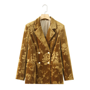 Velvet Casual <span class=keywords><strong>Botton</strong></span> Langarm Bluse Frauen Mäntel für Frauen Jacken Mantel - Product Image 1