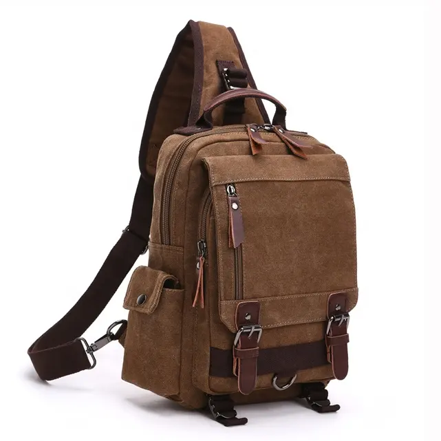 khaki canvas messenger bag