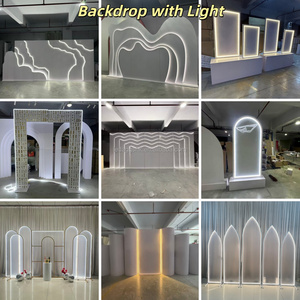 LEDA Professional Modern Classic White Acrylic LED <b>Backdrop</b> <b>Stand</b> with Welcome Sign for Wedding Events Customizable Size - Product Image 6