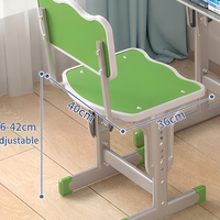 Ensemble bureau et chaise réglables en hauteur pour enfants, table d'apprentissage pour enfants avec compartiment de rangement pour l'école