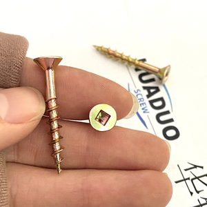 Çipboard Vidaları Sarı Çinko Kaplama Kare CSK Başlı Vidalar İnşaat Ahşapları İçin (DIN7505) 8G 1-1/8 inç # 8 250 adet/kutu - Özelleştirilebilir - Product Image 1