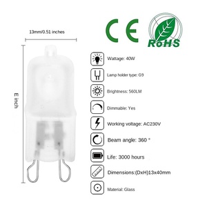 Ampoule halogène G4 220V 50W, verre transparent, lampe capsule Par30, 2700K blanc chaud doux, culot E27, 2700lm CRI90, pour décoration - Product Image 3