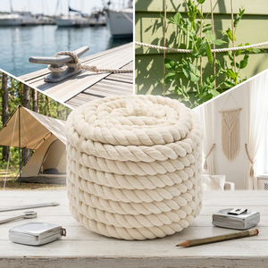 Cordon torsadé 100% coton naturel, résistant, doux, biodégradable et adapté aux travaux manuels, fabriqué sous des normes de qualité strictes - Product Image 1