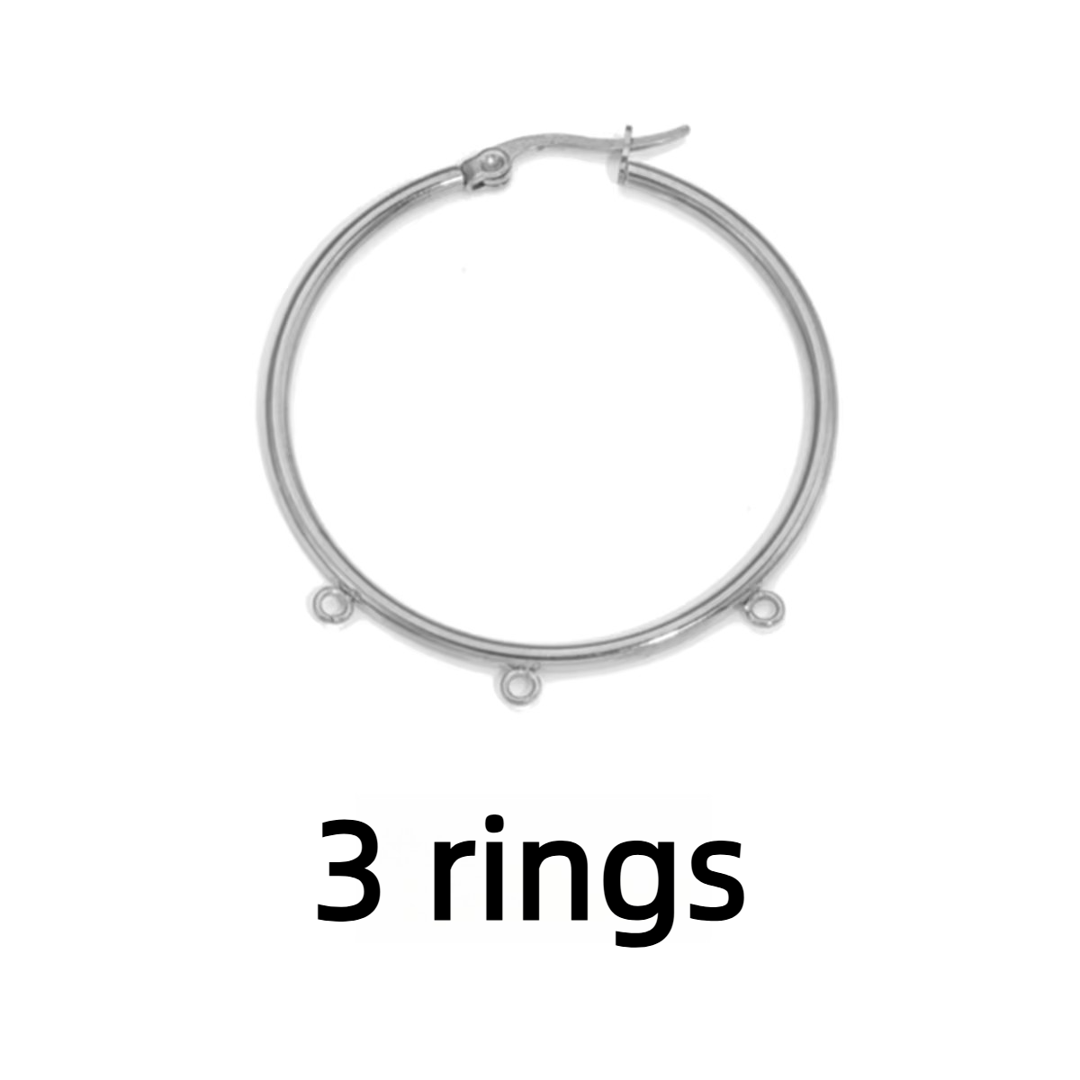 Avec 3 anneaux - couleur acier argent [simple 2,7g]