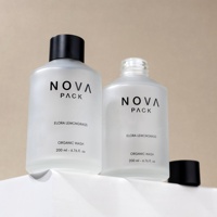 Flacon d'huile à barbe personnalisé de 60 ml, 100 ml, 120 ml, 200 ml, flacon en verre givré pour toner, huile capillaire, huile corporelle avec bouchon à vis noir mat