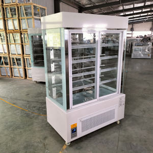 Equipo de postre de panadería comercial Luz LED de una sola temperatura Escaparate de exhibición de pastel <span class=keywords><strong>vertical</strong></span> con caja de pastel de enfriador de aire - Product Image 2