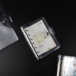 Couverture de classeur de journal rechargeable de taille personnalisée avec poche intérieure coque de cahier en PVC transparent fermeture à pression anneau de feuilles mobiles dossier de cas - Product Image 6