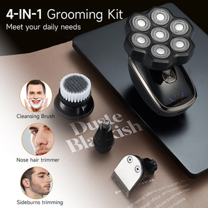 Afeitadora Eléctrica Multifunción Recargable por USB 5 en 1 para Hombre, 9 Cuchillas, Resistente al Agua IPX7, Pantalla LCD Digital, Depiladora Corporal y Facial - Product Image 4