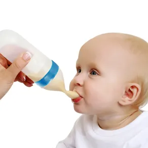 baby feeding product spoon bottle silicone baby feeder bottle