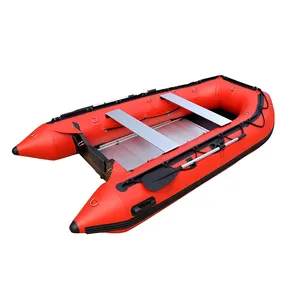 HONOREAL Bateau de pêche et de sport gonflable en PVC pour 4 personnes soudé à chaud pour le surf dans les eaux de l'océan