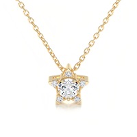 Collier Moissanite Fleur de Camélia Taillée Brillante Vintage en Argent Plaqué S925 Luxe Léger, Personnalisable et Polyvalent pour Couple