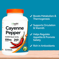 Compléments d'extrait de piment de Cayenne en capsules de capsaïcine à marque privée pour le soutien naturel du métabolisme et la vitalité quotidienne