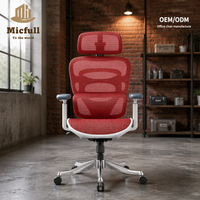 Chaise de bureau pivotante ergonomique en maille intégrale avec roulettes, accoudoirs 5D réglables, design contemporain, pour cadres, vente en gros