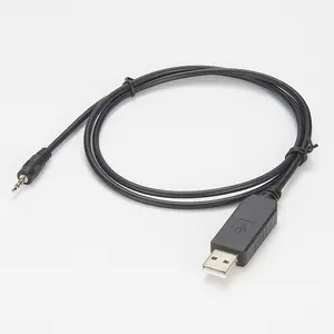 Kabel seri DSD TECH USB RS232 ke 2.5MM 3.5mm 6FT dengan chip FTDI FT232RL hitam