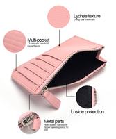 Portefeuille de voyage en cuir, sac pour téléphone, blocage RFID, grande capacité, plusieurs emplacements pour cartes, porte-passeport, pochette zippée pour monnaie, pince à billets