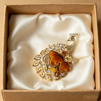 Bros Ginkgo Seni Rakyat Miao Retro Sutra Mulberry Kristal Rhinestone Tembaga Hadiah Pesta Pernikahan Pertunangan Mantel Elegan Wanita