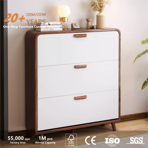 Armoire à <span class=keywords><strong>chaussures</strong></span> de style chinois en bois sur mesure, 24 cm, ultra-fine, à rabat, pour salon, entrée de maison, appartement, étroite, anti-poussière - Product Image 2