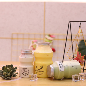 350ml 500ml 700ml <b>Empty</b> PET Clear Beverage Boba Milk Tea <b>Bottle</b> Tea Juice Juice Container with Aluminum Cap - Product Image 3
