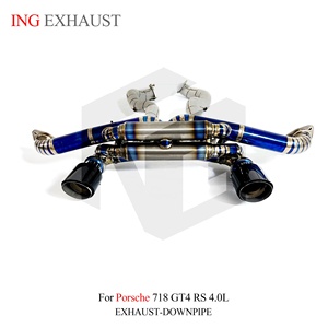 Sistema de Escape Trasero de Titanio ING Grado 5 para <span class=keywords><strong>Porsche</strong></span> 718 GT4 RS 982 4.0L MA275 2021+ |   Sistema de escape con válvula y tubo de bajada con escudo <span class=keywords><strong>t</strong></span>érmico - Product Image 6
