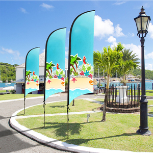 Khuyến mãi biểu tượng tùy chỉnh cửa hàng cắt tóc bãi biển Cờ biểu ngữ quảng cáo ngoài trời Chiến Dịch bay beachflag với cực đứng nước cơ sở - Product Image 6