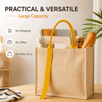 Sac fourre-tout en toile de coton jaune minimaliste avec logo personnalisé, best-seller, idéal pour les courses quotidiennes, les trajets professionnels et les cadeaux d'entreprise