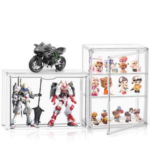 DAYOOH Hochtransparenter Desktop Mini Blind Box Organizer 2-stöckig Stapelbar Faltbar Acryl Spielfiguren Vitrine Aufbewahrungsbox - Product Image 6