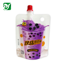 Sachets en plastique pour boisson Stand Up Shaking Bubble Tea Mylar Nylon sans BPA Boba Lait Bec Sac