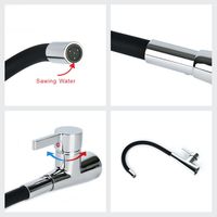 Robinet de cuisine SANIPRO en laiton coloré avec tube flexible en silicone, mélangeur chaud/froid rotatif, sans plomb, avec douchette extractible