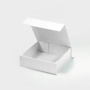 Элегантный дизайн на заказ, роскошная белая жесткая картонная складная бумажная коробка с индивидуальным дизайном
