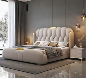 Camas Tapizadas de Alta Calidad y Estilo Lujoso para Dormitorio Principal, Camas King y Queen de Cuero Sintético, Cómodas y Suaves, con Almacenamiento para <span class=keywords><strong>Adultos</strong></span> - Product Image 2