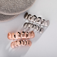 Bijoux de corps tendance Hip Hop pour Halloween, avec six grilles dentaires en laiton rhodié pour les fêtes d'anniversaire