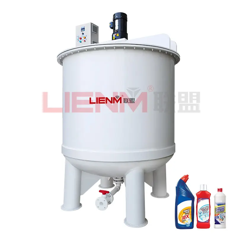 Tanque de plástico de mezcla química personalizado para tanque de mezcla de líquido corrosivo con agitador, limpiador de inodoro, tanque de mezcla de plástico