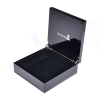 Boîte à dattes en bois Ramadan Saison Jeddah KSA, coffret cadeau de luxe en MDF laqué brillant avec logo personnalisé