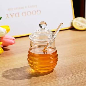 โถแก้วทน้ำผึ้งพร้อมฝาและกระบวยสำหรับคุกกี้แยมน้ำผึ้งของชำร่วยปาร์ตี้งานแต่งงานของขวัญที่ดีที่สุด - Product Image 3
