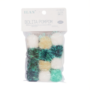 Ilan Bolita Pompom 3Cm Couleur Morandi 12Pc Décoration artisanale - Product Image 2