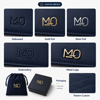 Cartera de Cuero Azul Marino para Hombre, para Viajes de Negocios, con Diseño Delgado y Múltiples Ranuras, con Función RFID Opcional, Compacta, OEM