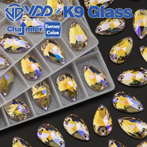 VDD Teardrop 11x18mm 24Pcs Ghost Light Color Top Quality K9 Glass Sew on Rhinestone Sewing Crystal Flatback Clothes Decorations - Product Image 6