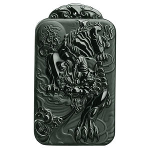 Pendentif en jade noir naturel de Hotan Pi Xiu, design original, style chinois, bijoux pour homme, cadeau avec certificat d'évaluation HT11 - Product Image 5