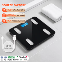 Báscula Digital Inteligente con Wifi, Nueva, para Interiores, con Carga USB, Capacidad de 180 kg/396 lb, Medición de Grasa Corporal