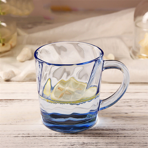 Clear glass <span class=keywords><strong>pink</strong></span> rainbow cups illusion color natural Viking Horn glass tankard - Product Image 3