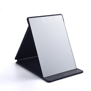 Pu Leather Black Rectangle Folding Table <b>Standing</b> Single Side Makeup Cosmetic Mirror - Product Image 5