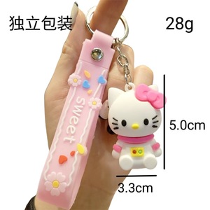 Großhandel Hot Sale Custom 3D Weich PVC Gummi Schlüssel bund Sanlio Kitty Katze Melodie Kuromi Kunststoff Schlüssel anhänger Spielzeug für Kinder - Product Image 2