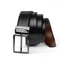 Ceinture en cuir décontractée pour homme avec boucle à ardillon classique, finition premium, sangle réglable pour tenue de bureau et décontractée - Product Image 1