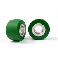 Roue en silicone personnalisée OEM, résistante à l'usure, roue recouverte de polyuréthane, noyau en aluminium, rouleau d'entraînement en PU pour équipement industriel