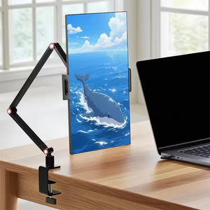 Soporte para Teléfono y Tablet para Cama, Soporte para Monitor Multiángulo con Diseño de Abrazadera de 3 Brazos, Soporte Metálico para Portátil para Oficina en Casa - Product Image 1