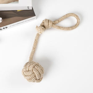 Toptan paketi 7 pamuk ve keten halat topu Pet oyuncak halat oyuncak düğüm topu çiğnemek köpek ile oyuncak seti interaktif hediye - Product Image 4