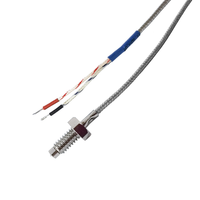 Sensor Suhu Termokopel Tipe K Probe Sekrup M6 0-400C Kabel Berlapis Baja Tahan Karat Industri Temperatur OEM ODM IP65