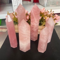 Hochwertiger Natürlicher Kristall-Obelisk für Meditation, Großer Rosenquarz-Kristallturm zur Spirituellen Heilung