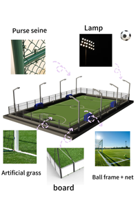 Terrain <span class=keywords><strong>de</strong></span> football en <span class=keywords><strong>cage</strong></span> personnalisé MCG pour 5 joueurs avec clôture <span class=keywords><strong>de</strong></span> sécurité pour projets mondiaux - Product Image 3